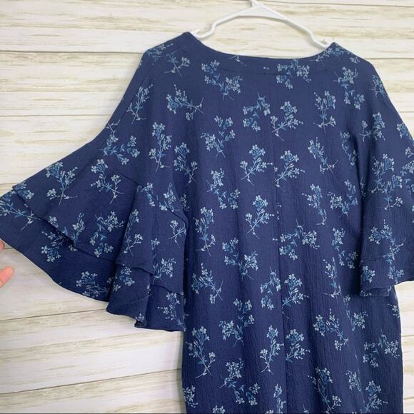 Lucky Brand Printed Knit Mini Dress Navy Blue - Picture 8 of 8